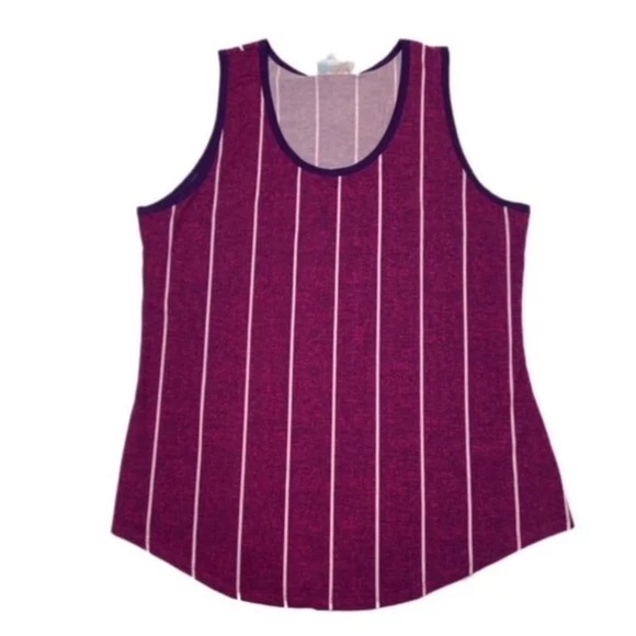 NWT LuLaRoe purple and white striped tank - Picture 1 of 4